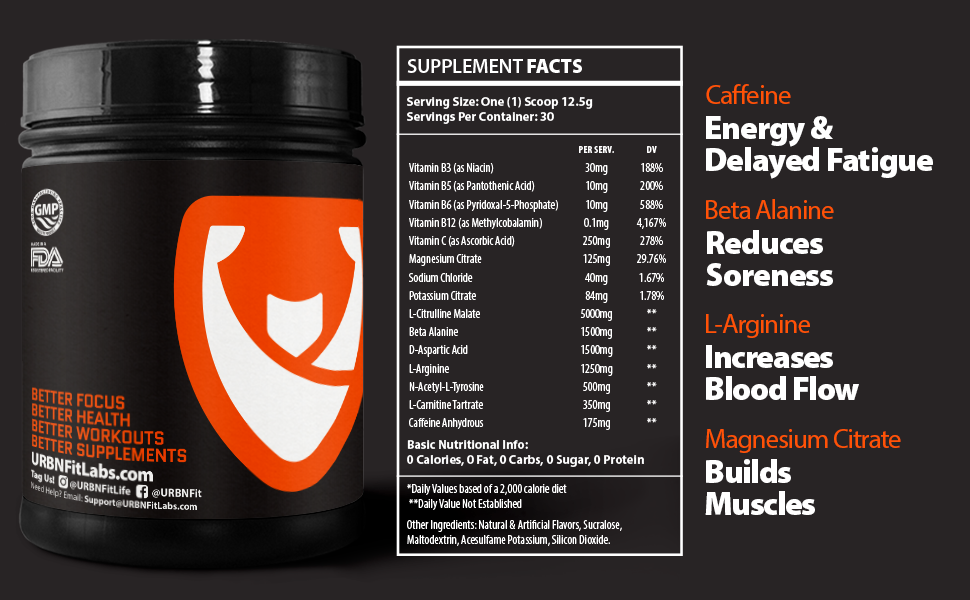 Fit Fuel PreWorkout Supplement Vitamins, Electrolytes