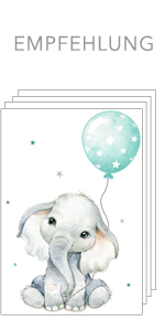 Elephant with balloon in mint grey poster children's room safari animals pictures decoration young girls