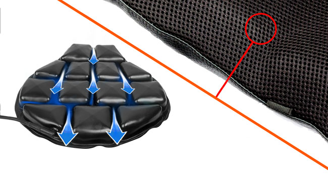 Heated Seat Cushion GRAND PITSTOP Motorcycle Air Seat Cushion, On The Go Inflate & Deflate, Pressure Relief Motorcycle Seat Pad, Shock Proof Comfortable For Motorbike Long Rides (Pillion Premium With Air Pump