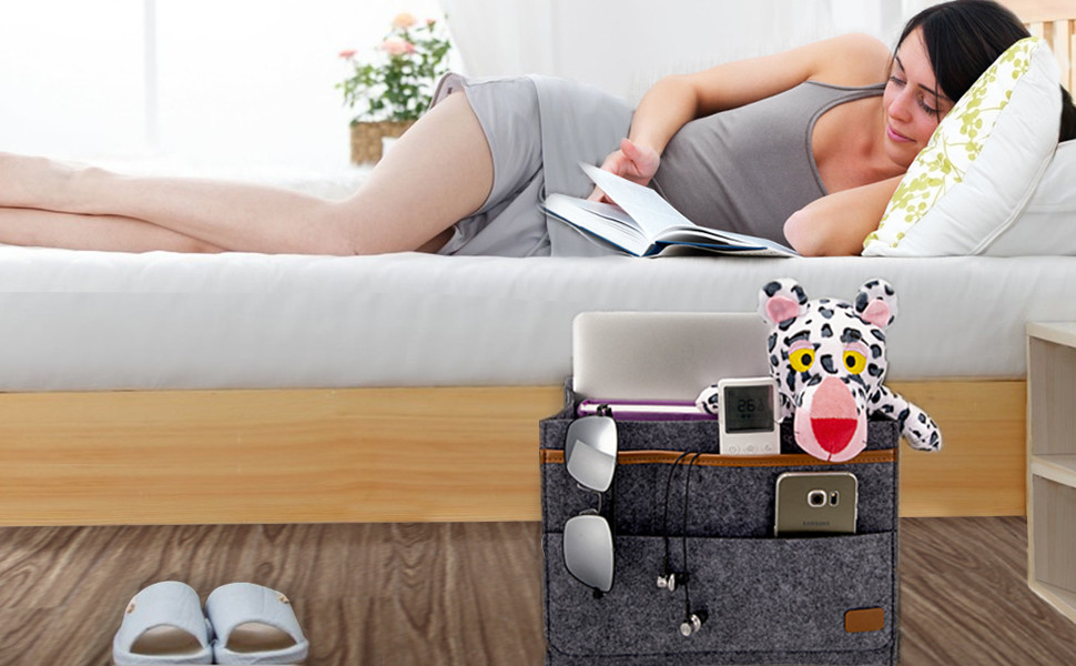 EXECCZO Bedside Caddy, Dorm College Room, Bunk Bed, Bed Caddy Storage