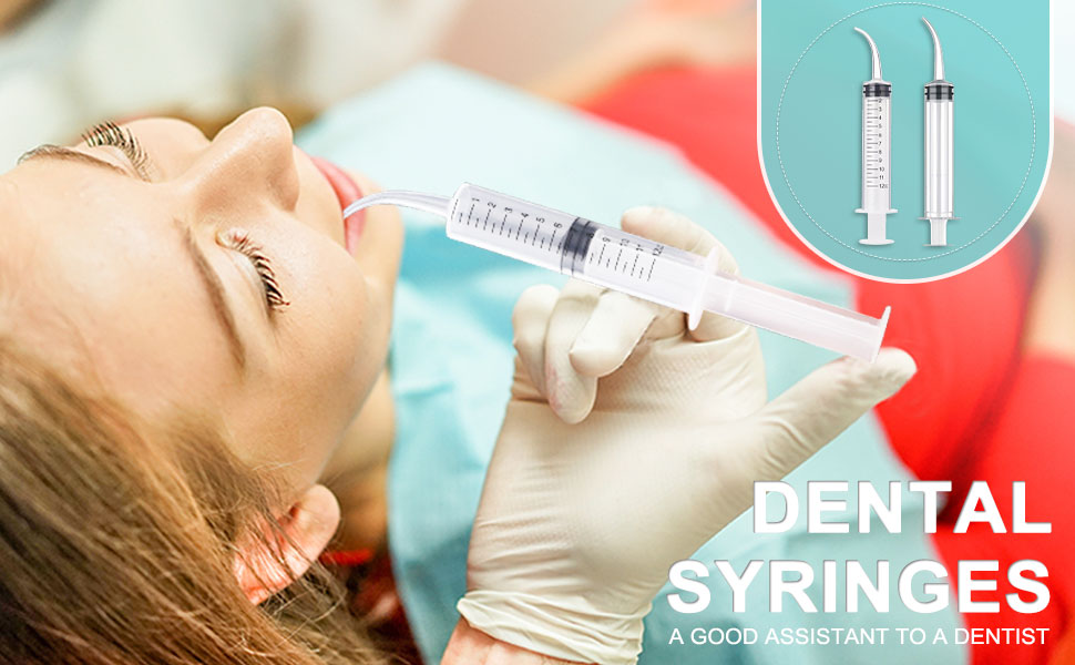 TecUnite 8 Pcs Syringe 12cc Dental Irrigation Syringe with