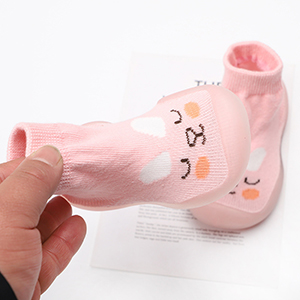 Baby Boys Girls Moccasins Toddlers Indoor Non-Skid Floor Slippers Kids Cute Animals Shoe Socks