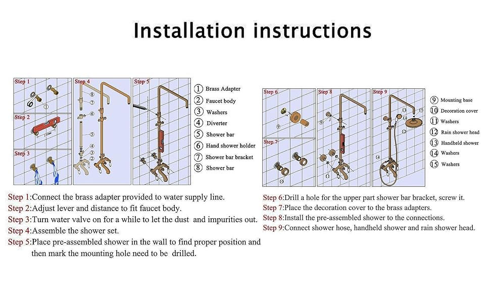 Adjustable shower system