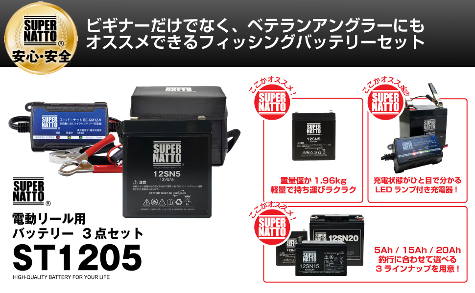 Amazon.co.jp: 電動リール用バッテリー ST1205（12V5Ah）+