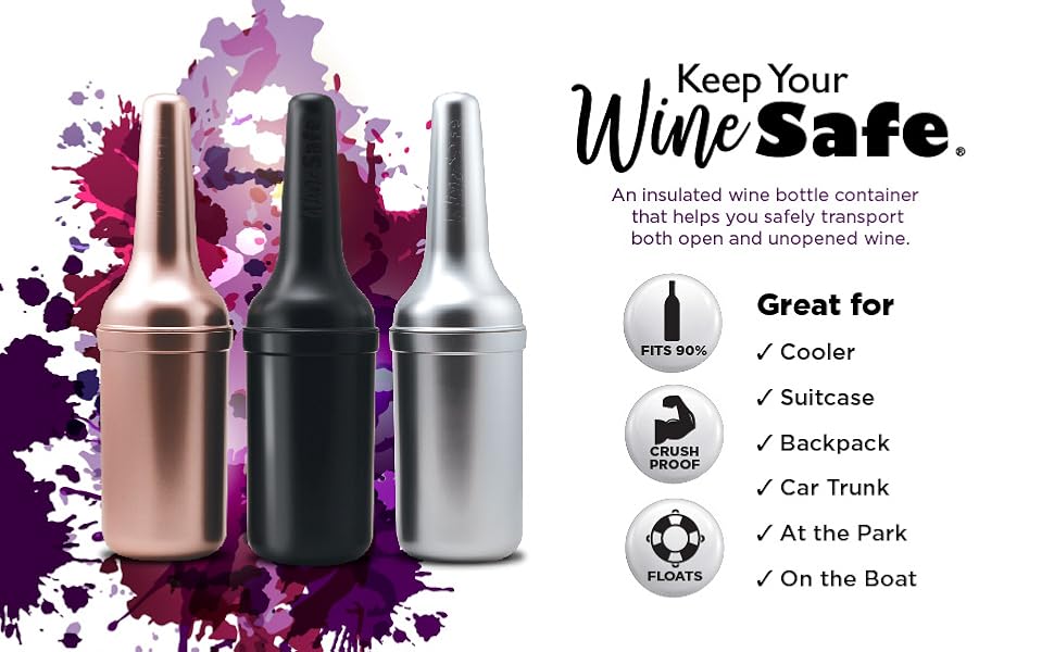 Wine Safe Single Wine Bottle Carrier Transport Wine
