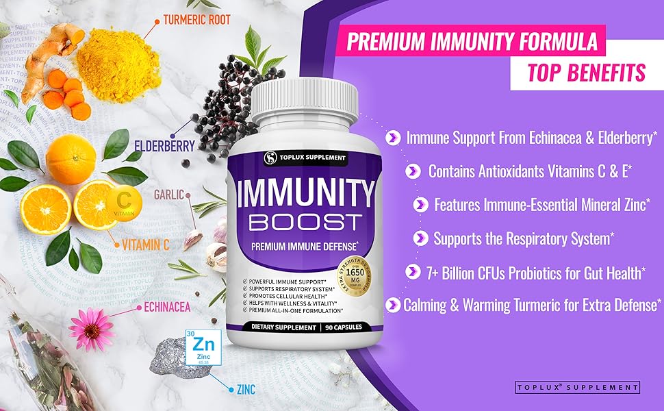 immune support toplux supplement elderberry zinc vitamin c echinacea