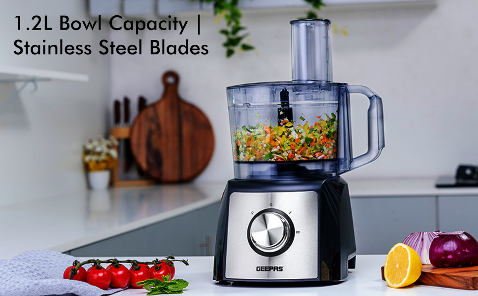 Geepas 1200W Compact Food Processor Multifunctional Electric Chopper