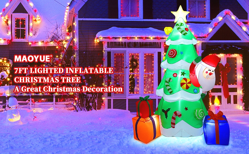 MAOYUE Christmas Inflatables 7ft Christmas Decorations Outdoor Inflatable Christmas
