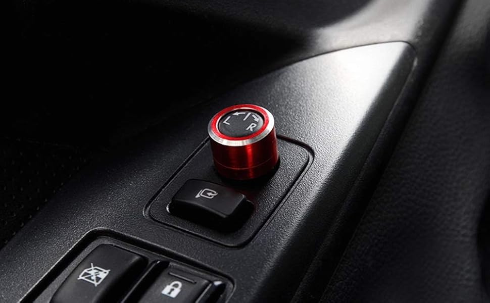Red Anodized Aluminum Side Mirror Adjustment Button Knob Cover For Subaru