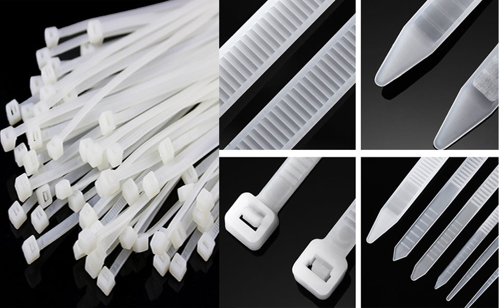 Clear Zip Ties 8 inch BesCable 100pcs Durable White Cable