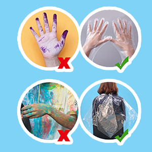 Shawl, Gloves keep hands clean