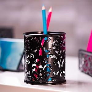 black desk organizer set for women girls teens