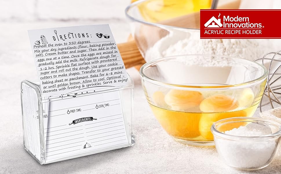 Modern Innovations Acrylic Recipe Holder, Shatterproof