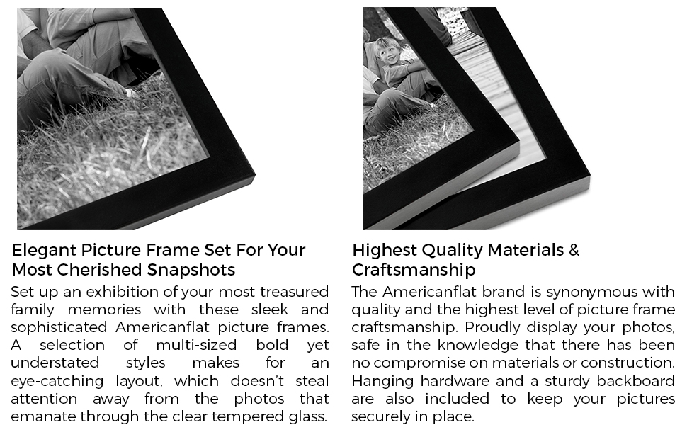 Americanflat 10 Piece Black Gallery Wall Picture Frame Set