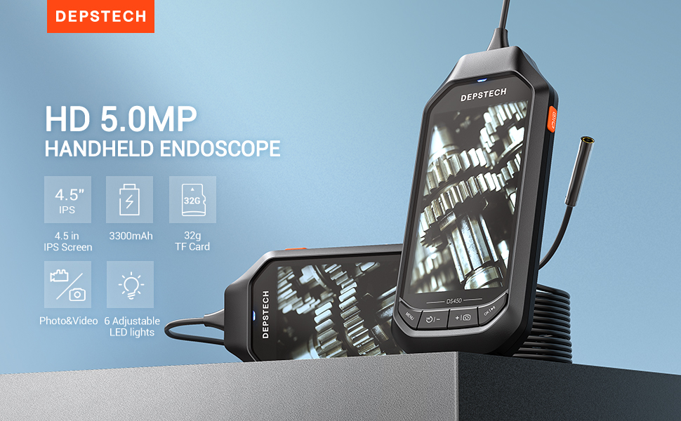 DEPSTECH 1944P Inspection Camera with 4.5in IPS Screen, Digital