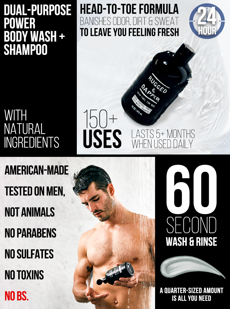 Amazon Com Rugged Dapper Body Wash Shampoo And Conditioner