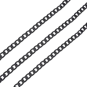 black aluminium curb chains