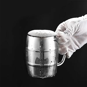 Amazon.co.jp: ZHER-LU ステンレスビアジョッキ ビール ジョッキ