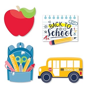 Back to School 1st First Day of School Classroom Party Decorations Shaped Cut Outs