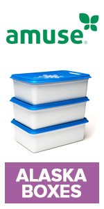 Conjunto de recipientes de alimentos empilháveis e inquebráveis de grau comercial do Alasca com tampa – Feito na Europa (conjunto de 3–40 oz. cada)