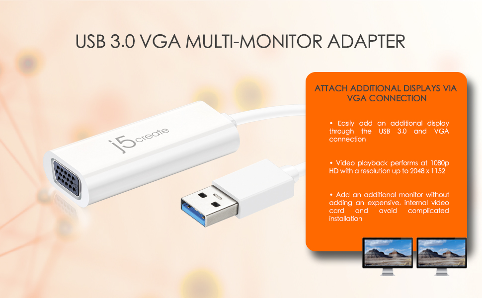 Buy the J5create USB 3.0 to VGA Display Adapter, Resolution up to 2048