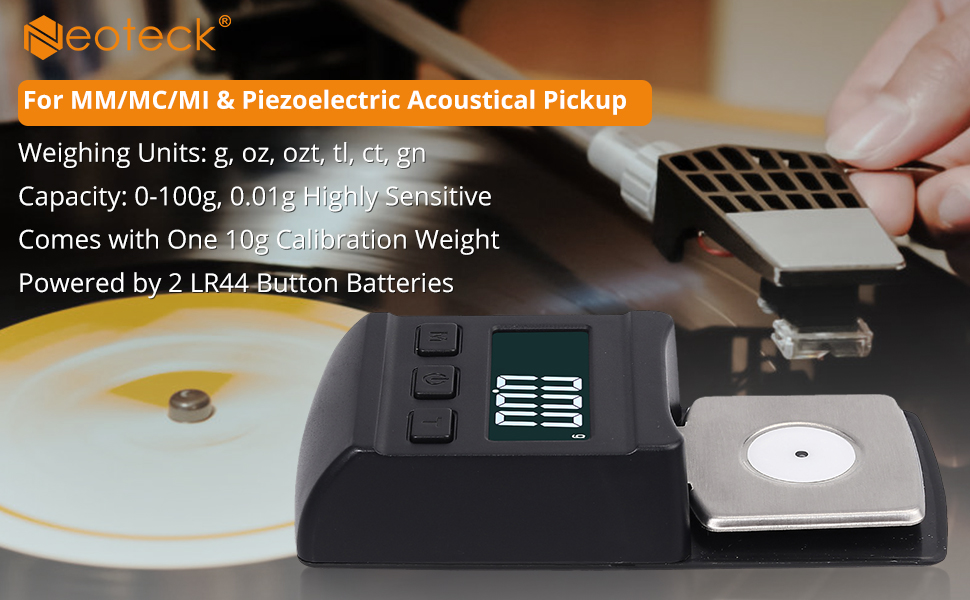 Neoteck Digital Turntable Stylus Force Scale Gauge Tester 0100g Blue