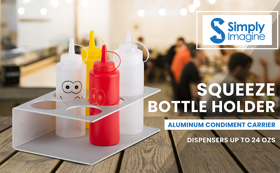 SimplyImagine Squeeze Bottle Holder 8 Hole Aluminum