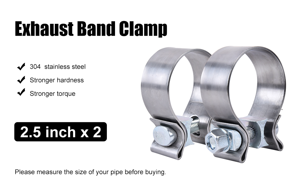 EVIL ENERGY Exhaust Clamp,Narrow Band Muffler Clamp Stainless Steel (2.5 Inch,2Pcs) Amazon.ca