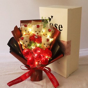 フラワーソープ ぬいぐるみ クマ束