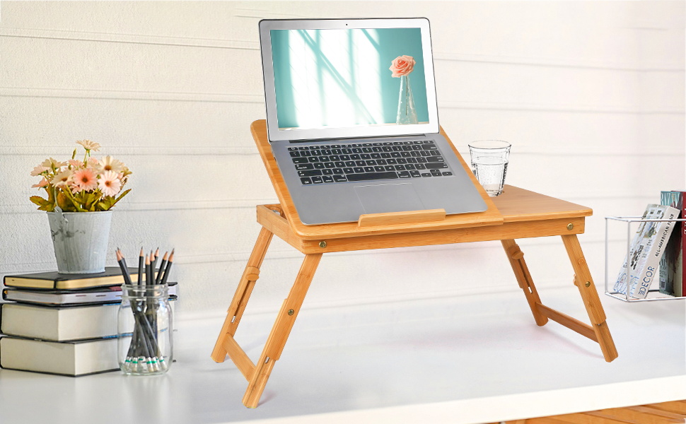 Bamboo Laptop Desk Tray,Breakfast Serving Bed Trays