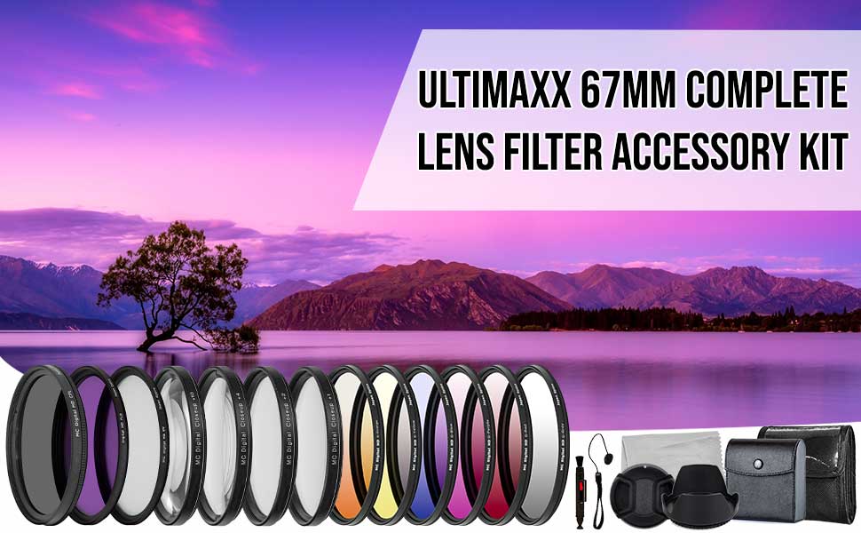 Ultimaxx 67MM Complete Lens Filter Accessory Kit for
