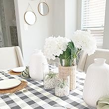 Gray and cream tablecloth