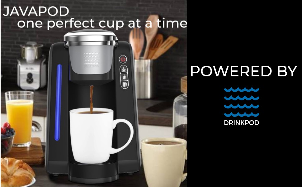 JAVAPod 1 K Cup Coffee Maker and Single Serve Brewer, Reusable Pod