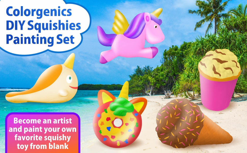 Squishies Painting Kit for Kids, DIY Dessert & Animal Squishy Toys with
