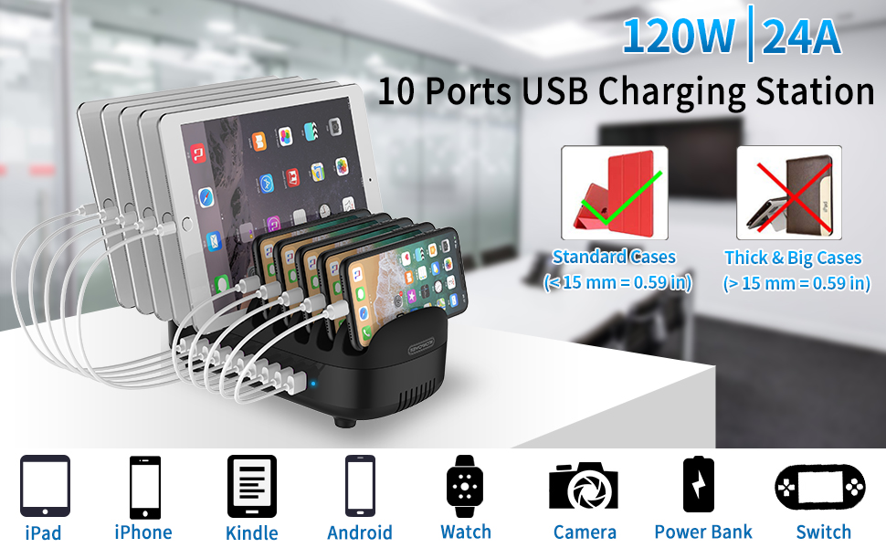 10 ports charging station