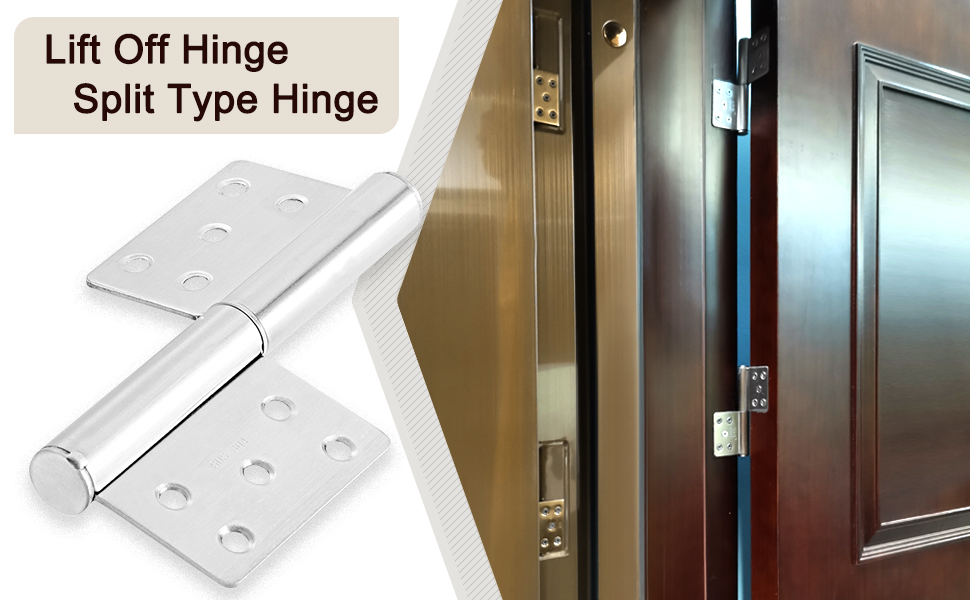 uxcell Lift Off Hinge, Metal Slip Joint Flag Hinges Door, 5inch