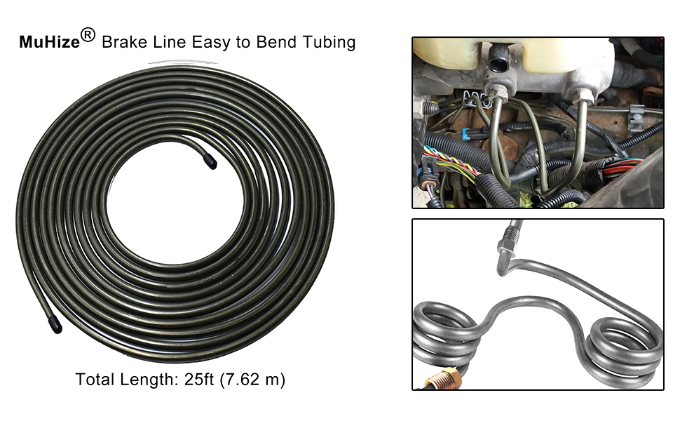 3/16 Brake Line Tubing Kit MuHize 25 Ft. of Flexible PVF