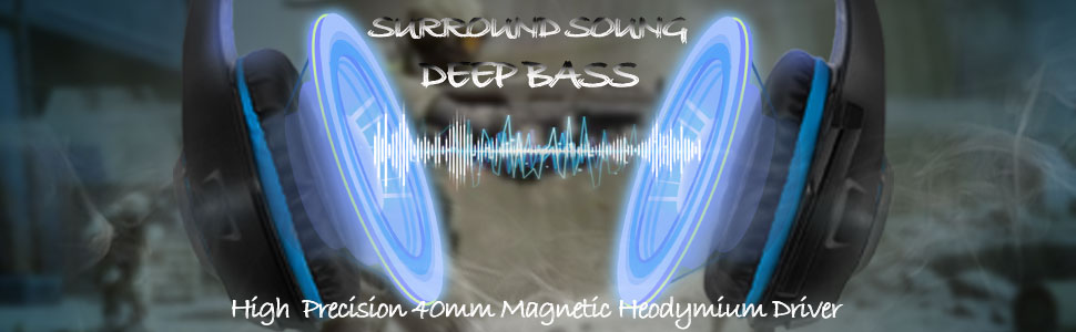  Surround Sound Over-Ear Headphones with Mic