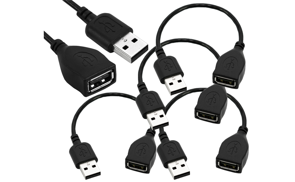 4 Pack (30cm 12inch) Adjustable Flexible USB 2.0 Male to