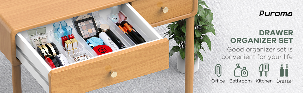 Puroma 24Pcs Desk Drawer Organizer