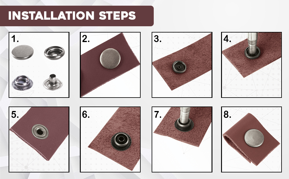 WedDecor 4 Parts Press Studs Snap Fasteners Button Replacement for