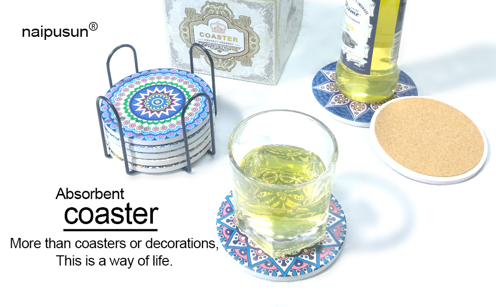 Coasters Absorbent coaster Coasters for drinks Coasters for drinks with holder Table coasters