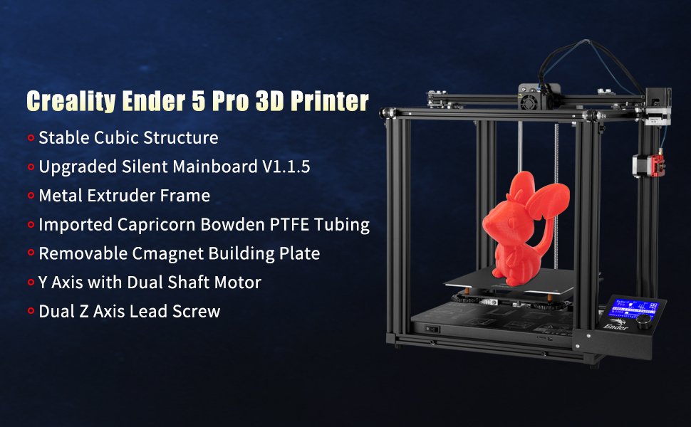 Amazon Com Official Creality Ender 5 Pro 3d Printer Upgrade Silent Mother Board Metal Feeder Extruder And Capricorn Bowden Ptfe Tubing 220 X 220 X 300mm Build Volume Electronics