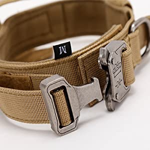Huntvp Tactical Dog Collar with Control Handle Military Adjustable Collar for Medium-sized dogs