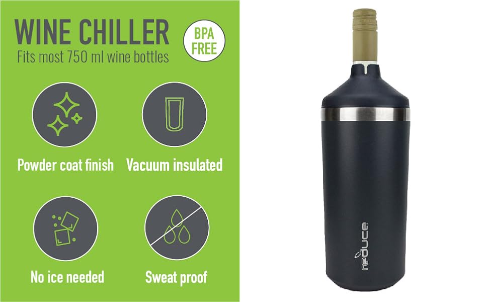 REDUCE Single Bottle Wine Chiller Stainless Steel Wine