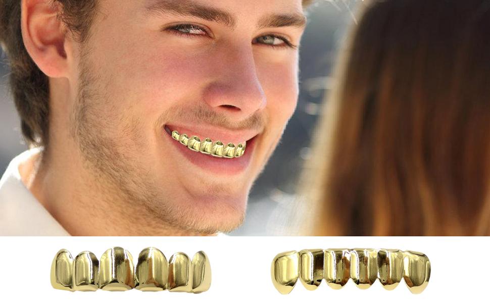 Hip-Hop-Zahnspange, Zahn im Hip-Hop-Stil,Grillz Caps Hiphop Zahn - Kupferbeschichtete Grillz-Kappen