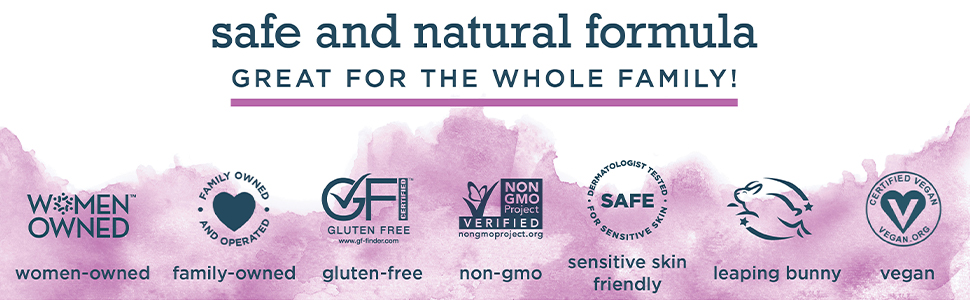 gluten free vegan non gmo leaping bunny natural formula safe for sensitive skin