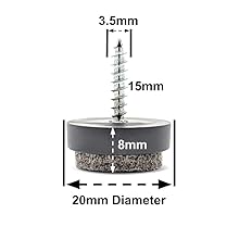 20mm Screw-in Felt Furniture pads glides gliders sliders floor protectors