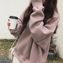 Yuttari Choinaga V-Neck Cotton Knit Plain Long Sweater Simple Tunic Large Size Women's Turtleneck High Neck Rib Pullover High Neck Knit Loose Knit