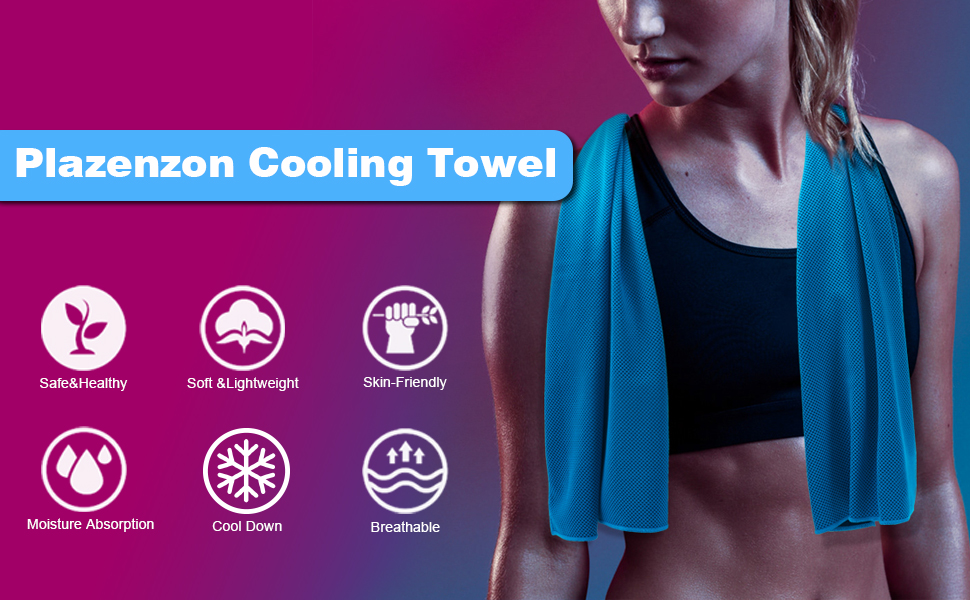 Plazenzon Cooling Towel for Neck and Face, [47"x12